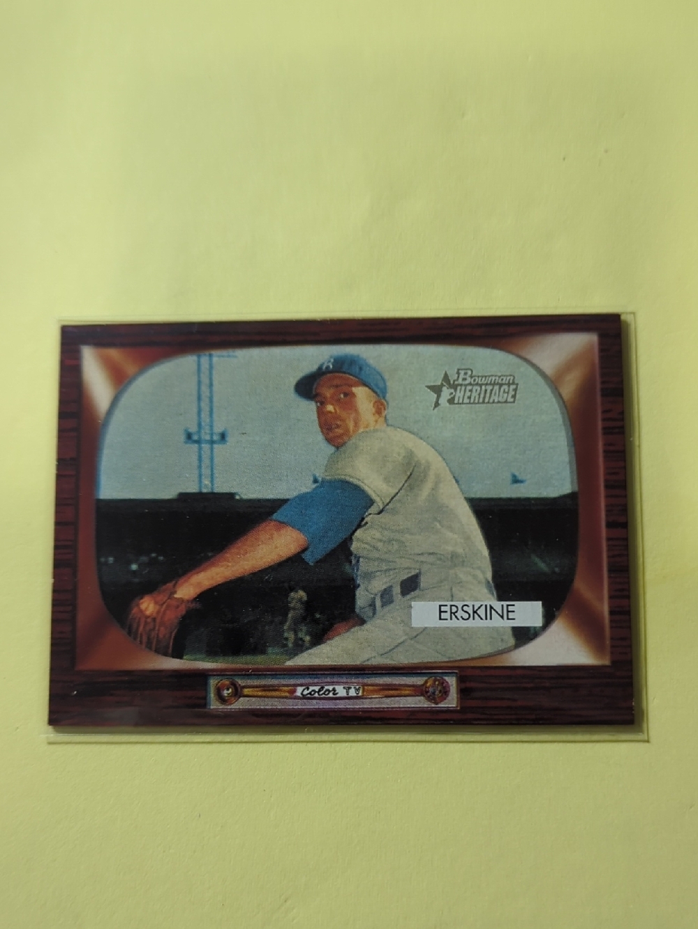 2004 Bowman Heritage Carl Erskine Mahogany /25 SP insert parallel trading card.